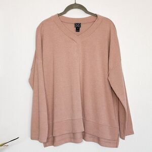 Clara Sun Woo dusty pink v neck oversized sweater XL